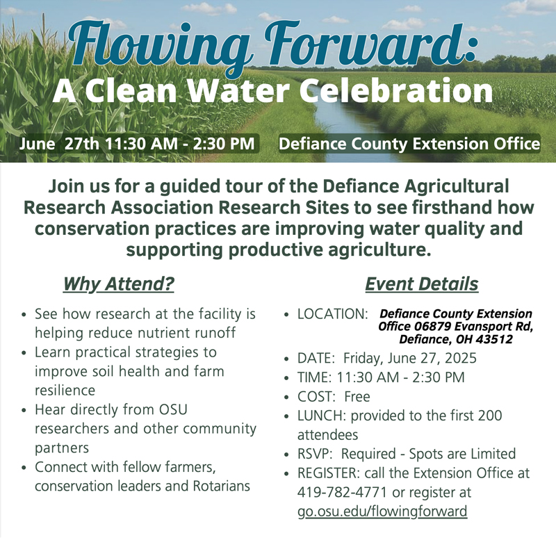 Flowing Forward A Clean Water Celebration June 27 in Defiance